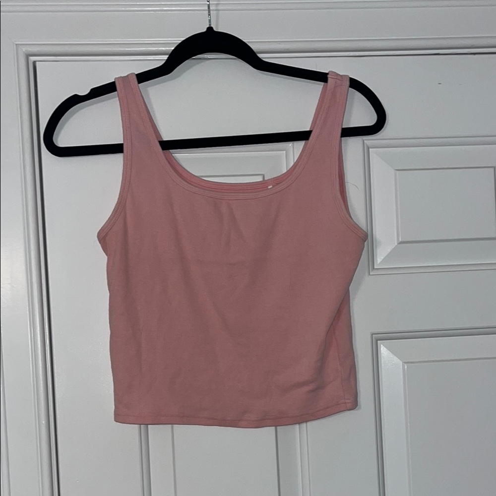 Me to We Pink Fitted Crop Tank Top